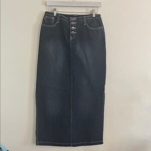 Zana Di Jeans Maxi Jean Skirt Denim Y2k Casual Streetwear